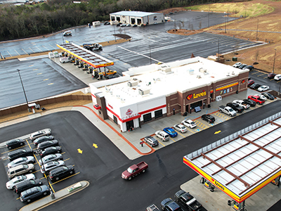 A drone photo above Store 861 in Loudon, TN