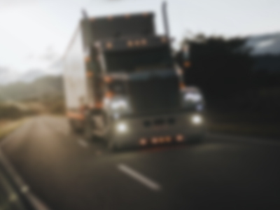 Commercial truck driving