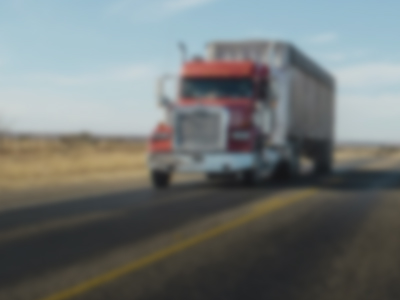 Commercial truck driving