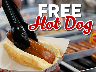 free hot dog at loves travel stops