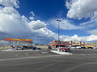 An exterior photo of Love's newest location in Tonopah, NV