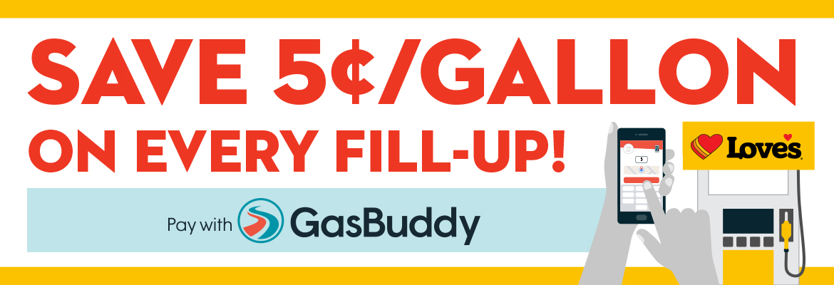 start the gas pump at loves with gasbuddy app