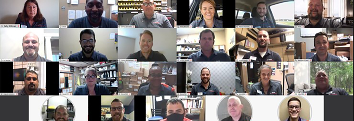screenshot of Love's Travel Stops managers on a zoom/webex call