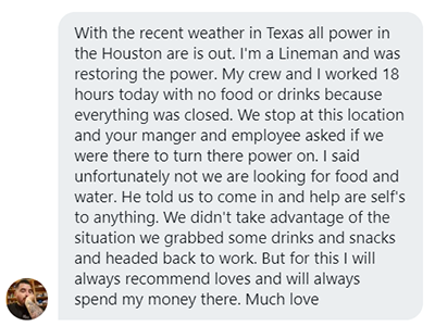 Love’s team members battle severe weather conditions to serve customers 