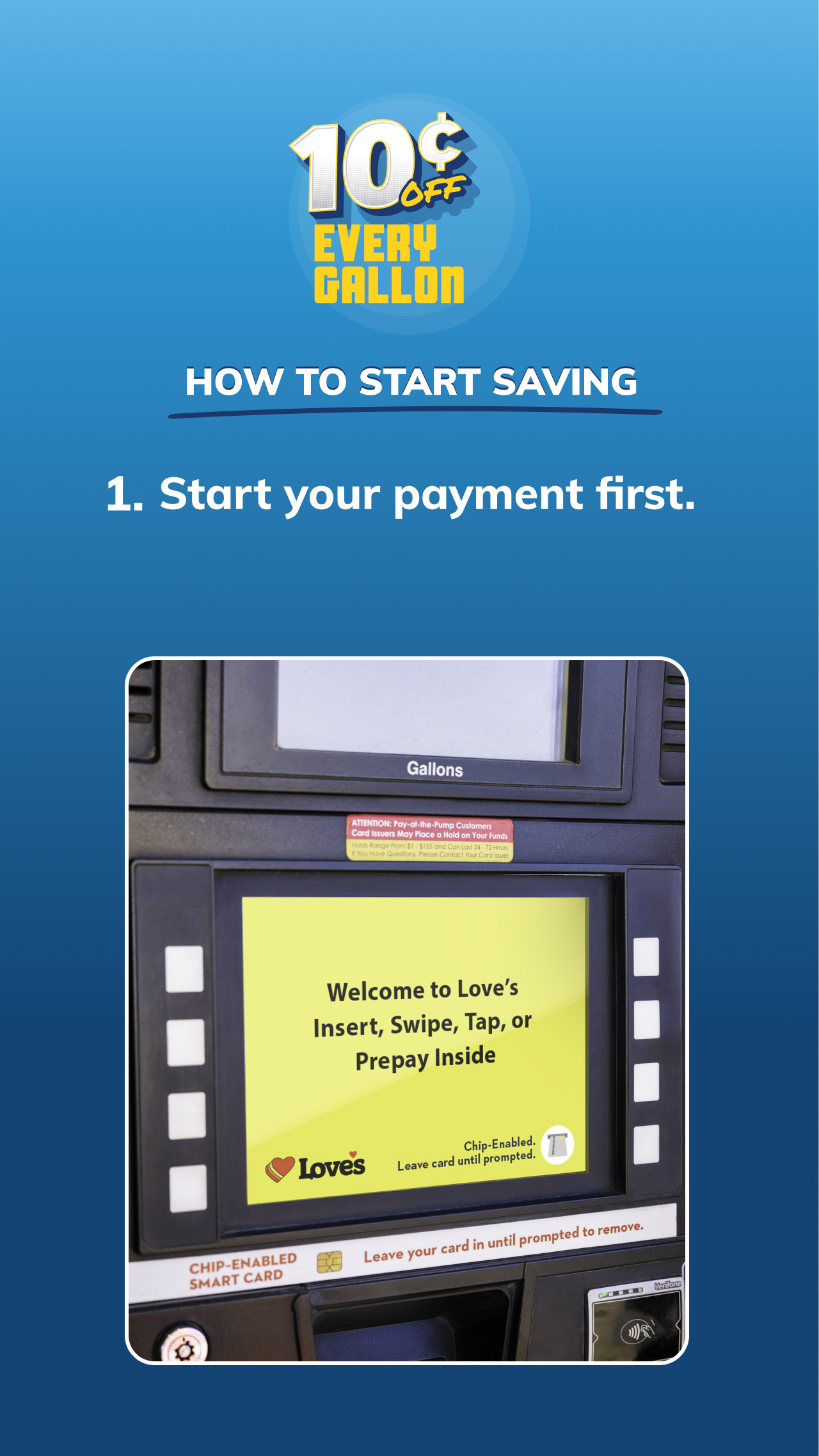 Step by step guide to saving 10¢ at the pump