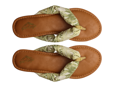 Green fabric sandals