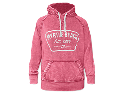 A pink Myrtle Beach hoodie