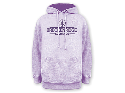 A purple Breckenridge hoodie.