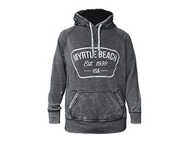 A charcoal Myrtle Beach hoodie