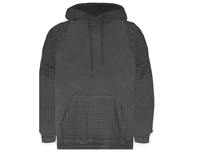 A charcoal hoodie