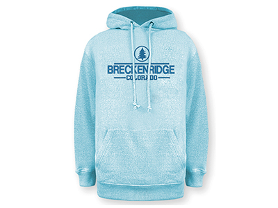 An aqua Breckenridge hoodie