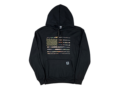 Black and camo flag hoodie