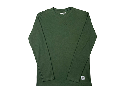 A green thermal crew neck long sleeve