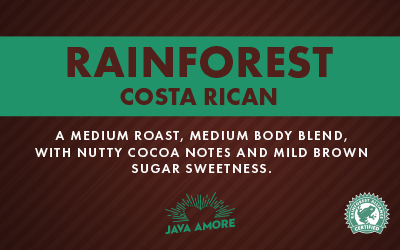 Rainforest Costa Rican coffee graphic