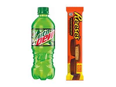 Photo of a Mtn Dew and Reese's King Size