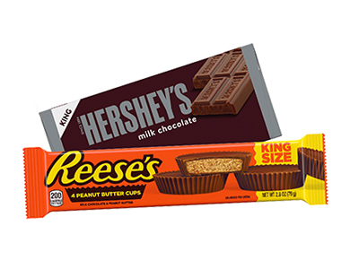 Hershey's Milk Chocolate and Reese's Peanut Butter Cups king size