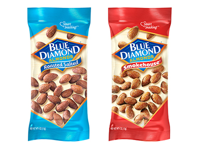 Two Blue Diamond Almond packages