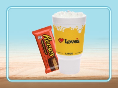 A fountain drink and Reese's PB Cup