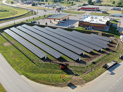 solar panel system at Love's in Knoxville, Illinois