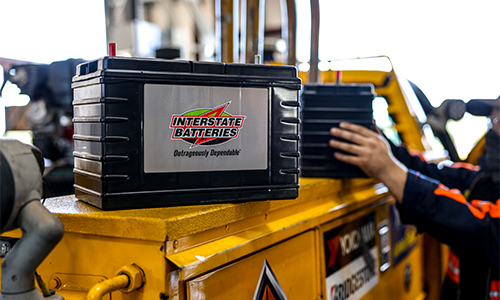 A photo of an Interstate Battery in a Truck Care facility.