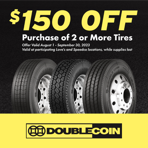Save $150 when you purchase 2 or more DoubleCoin tires